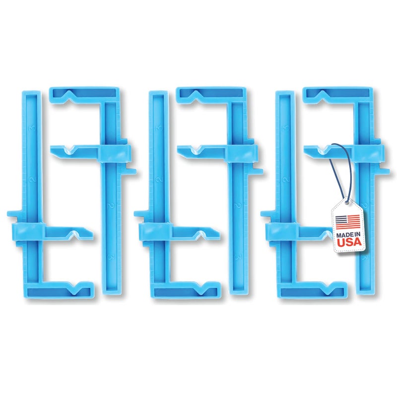 Excel Blades 3-Inch Adjustable Plastic Bar Clamps Set â€“ 6-Pack Mini Woodworking Clamps and Spreaders for Model Building, Crafts, and DIY Woodworking Projects â€“ Inch-Marked Side Beams â€“ Made in USA - Image 1